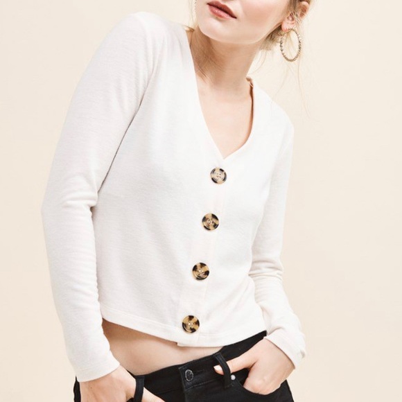 Dynamite Sweaters - NWT DYNAMITE | Cream V-Neck Knit Cardigan